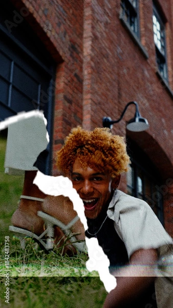 Fototapeta Vertical Paper Cut Transition 09