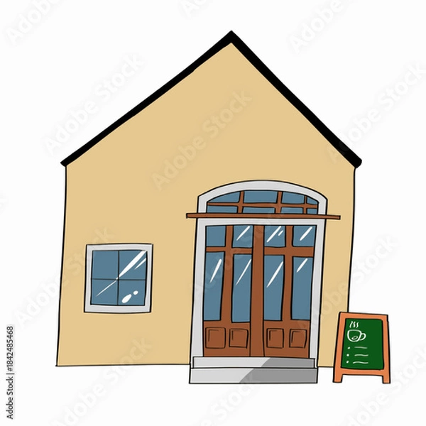 Obraz カフェの正面のベクターイラスト