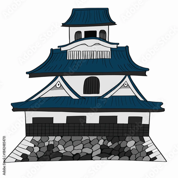 Obraz 城の正面のベクターイラスト