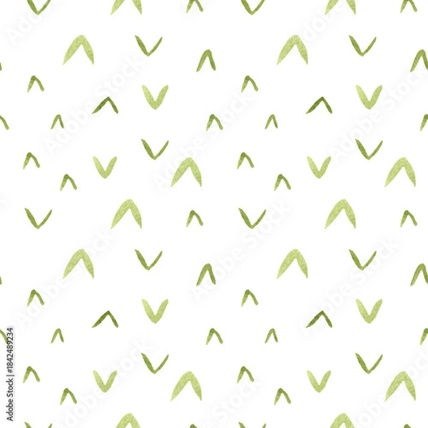 Fototapeta Soft Green Watercolor V-Shape Minimal Pattern