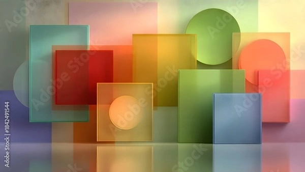 Obraz Soft Pastel Minimal Shapes