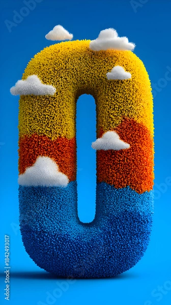 Obraz Fuzzy Zero with Clouds and Color Gradient