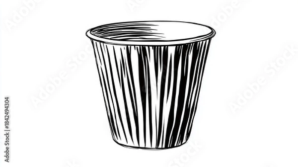 Obraz Simple sketch of empty trash bin
