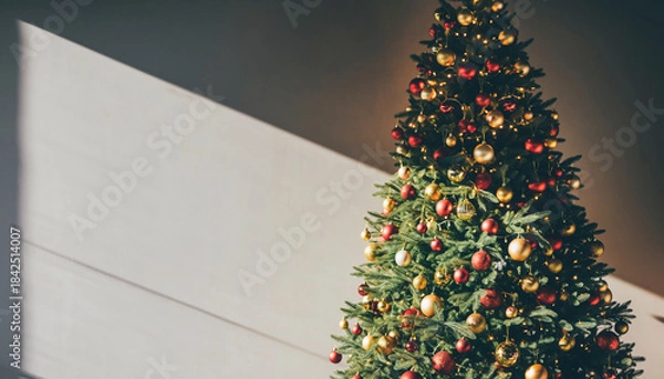 Obraz 光が差し込む空間に佇むクリスマスツリー