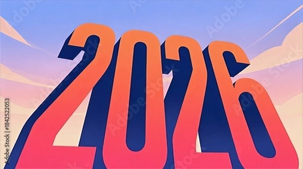 Obraz 2026 Towering Gradient Numbers Cloudscape