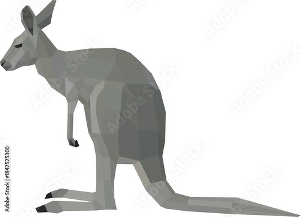 Fototapeta low poly animal kangaroo polygonal vector.eps