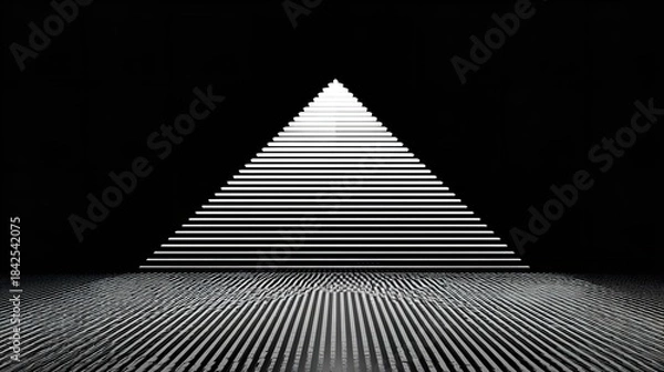 Obraz Abstract geometric black and white graphic design pattern