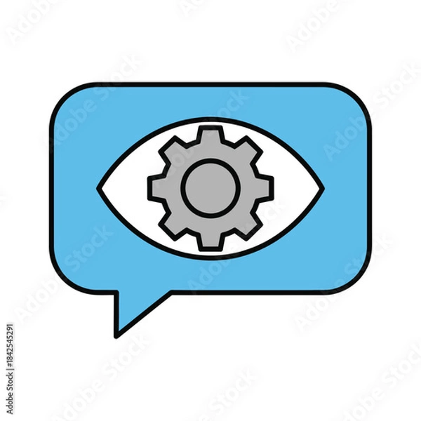 Obraz Settings view icon in speech bubble