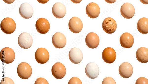 Obraz A pattern of various colored eggs arranged on a black background
