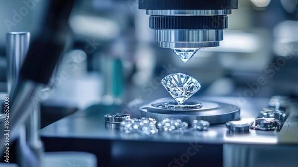 Obraz Diamond in high-tech lab setting, symbolizing advanced diamond technology