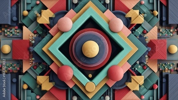 Obraz Abstract geometric pattern design in retro style