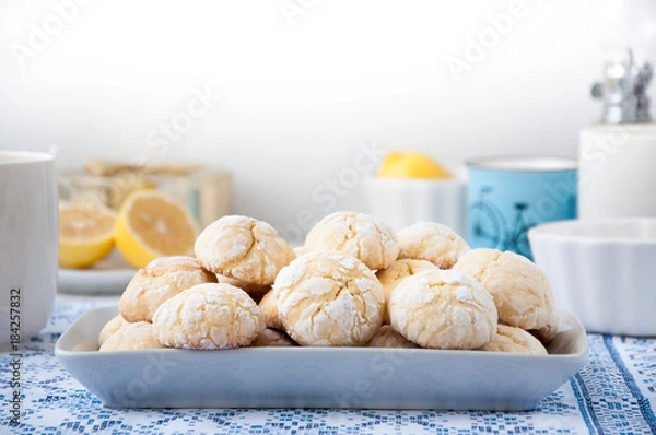 Fototapeta Homemade lemon cookies with cracks