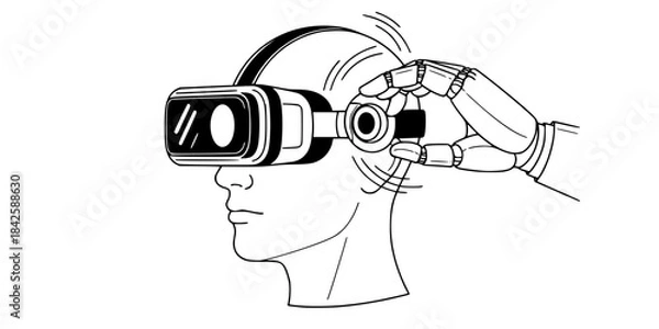 Obraz Augmented Reality Workforce: AI Guiding the Human Experience. Digital Training.