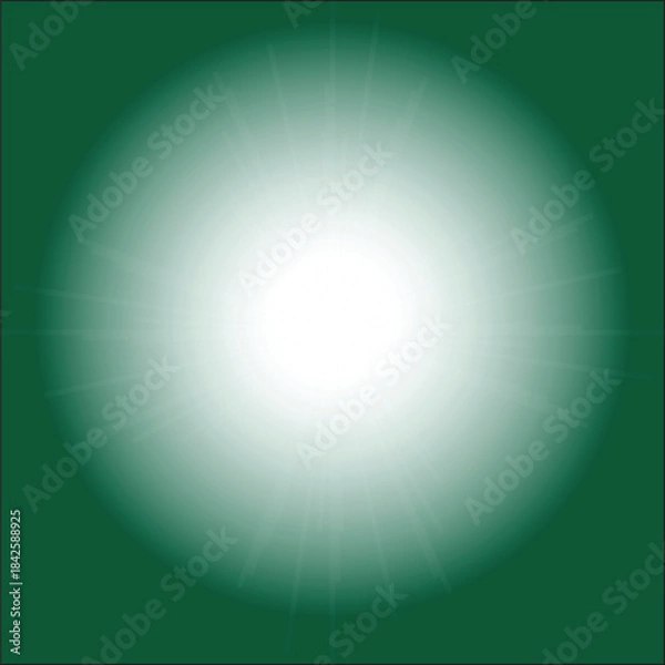 Fototapeta Green abstract background design with bright sunlight glow and blue sky rays illustration