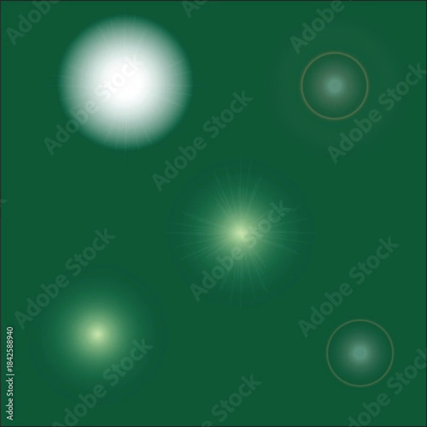Fototapeta Abstract green background with round light blue bubbles and a shiny vector design illustration