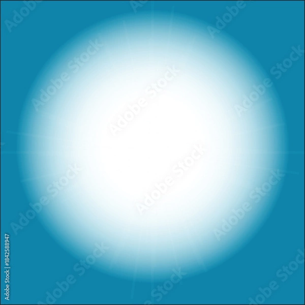 Fototapeta Abstract blue vector backdrop with glowing light rays and bright sunburst design