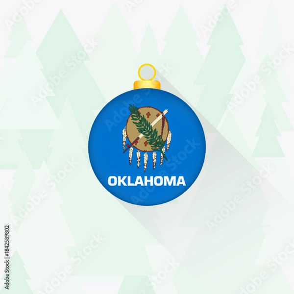 Obraz Oklahoma State Flag Christmas Decoration.
