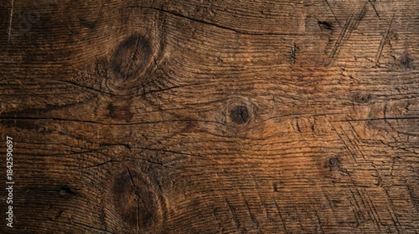Obraz aged oak plank with rough grain and subtle scratches suitable for rustic projects