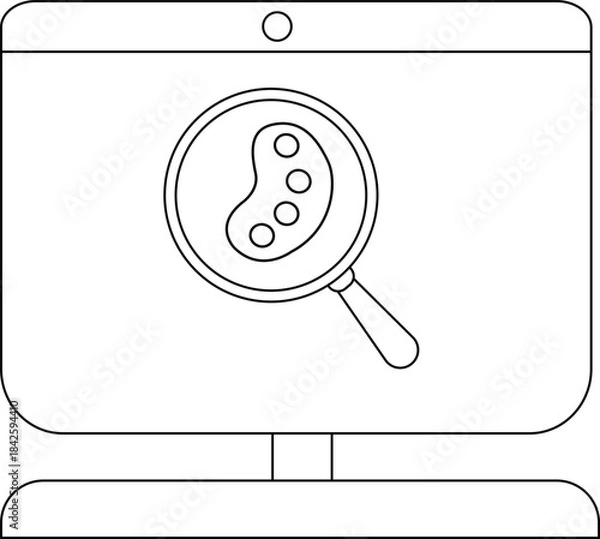 Fototapeta Digital microscope examining microorganisms on a computer screen.