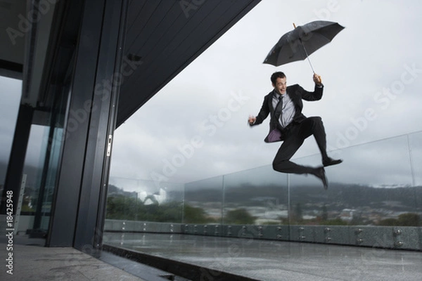 Obraz Man in the rain