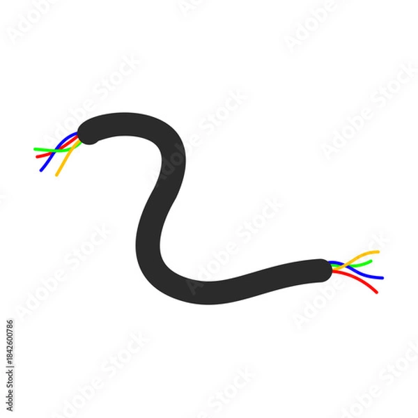 Obraz Broken Electrical Cable Illustration