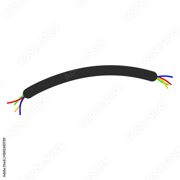 Fototapeta Broken Electrical Cable Illustration