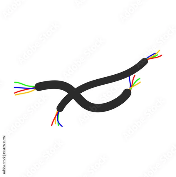 Obraz Broken Electrical Cable Illustration