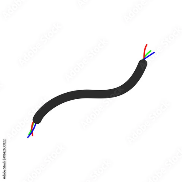Obraz Broken Electrical Cable Illustration