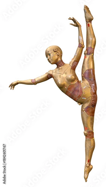 Obraz 3D Rendering Female Robot on White