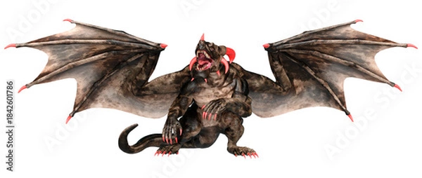 Obraz 3D Rendering Fairy Tale Dragon on White