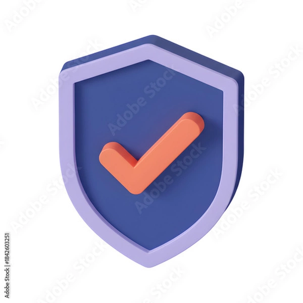 Fototapeta Isometric 3D Cyber Security and Biometric Protection Icon for Data Privacy