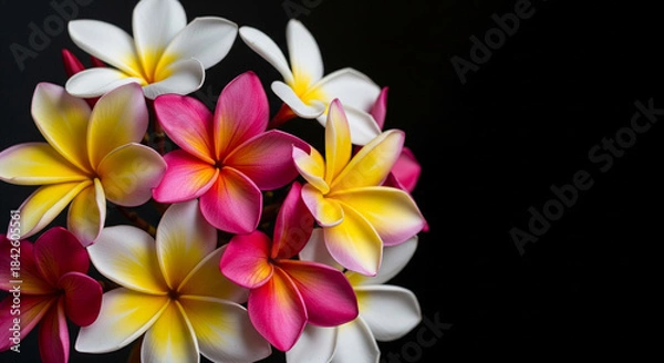 Obraz frangipani flower isolated on black