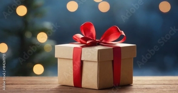 Fototapeta Christmas background with gift