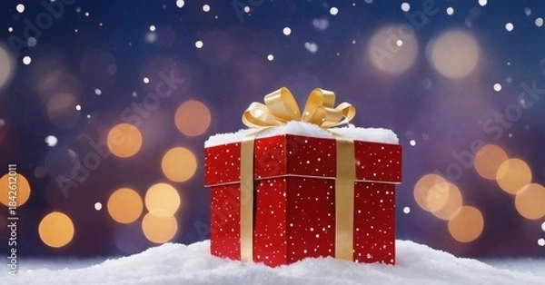 Fototapeta Christmas background with gift