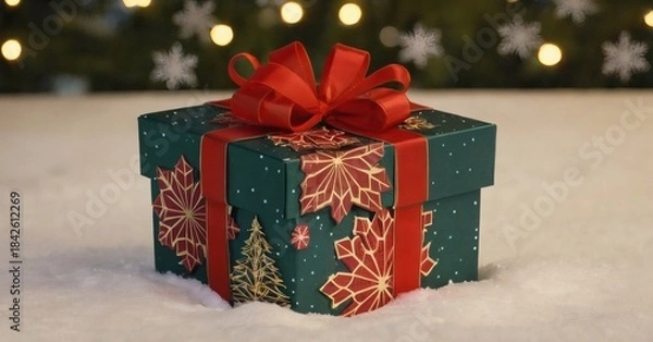 Fototapeta Christmas background with gift