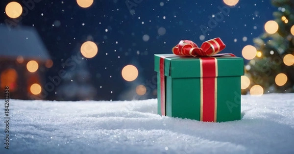 Fototapeta Christmas background with gift