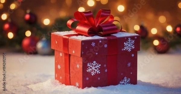 Fototapeta Christmas background with gift