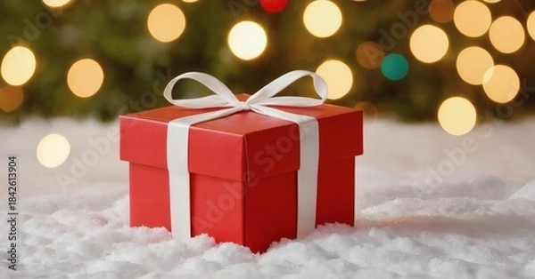 Obraz Christmas background with gift