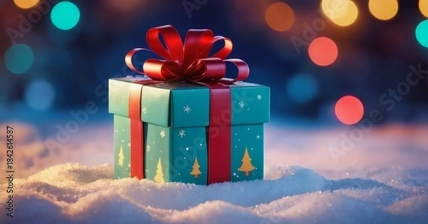 Obraz Christmas background with gift