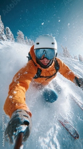 Obraz Skier on Snowy Slope