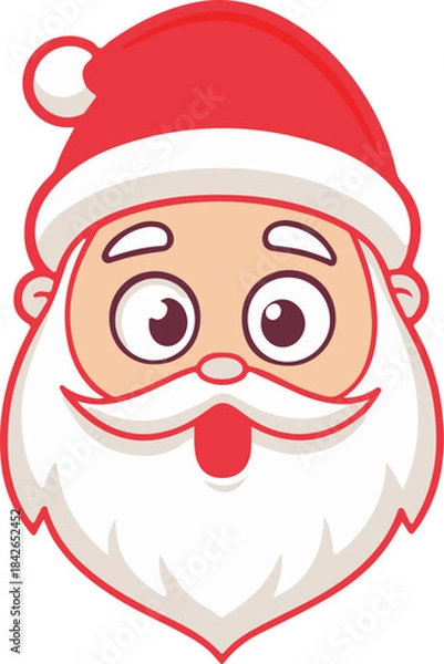 Obraz surprised santa cluse vector art illustrator