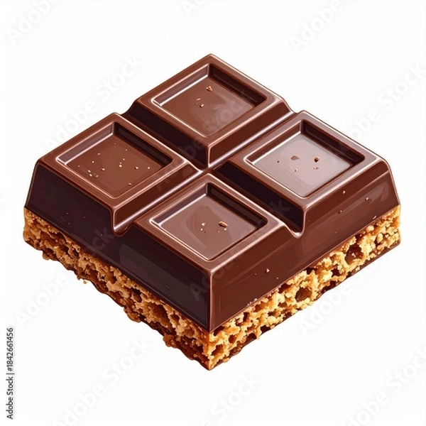 Obraz Square chocolate with textured base on white
