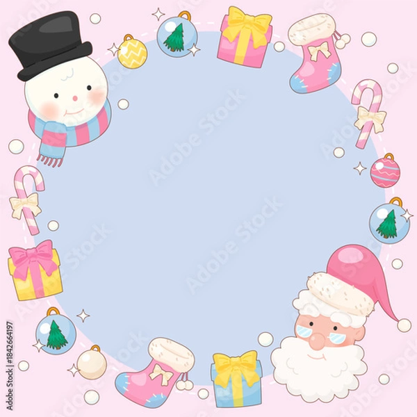 Fototapeta pink christmas welcoming frame 1
