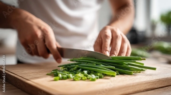 Obraz Slicing Green Onion