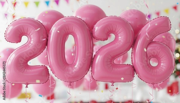 Fototapeta Christmas Flat Lay Gift Box and Tree with Festive Arch