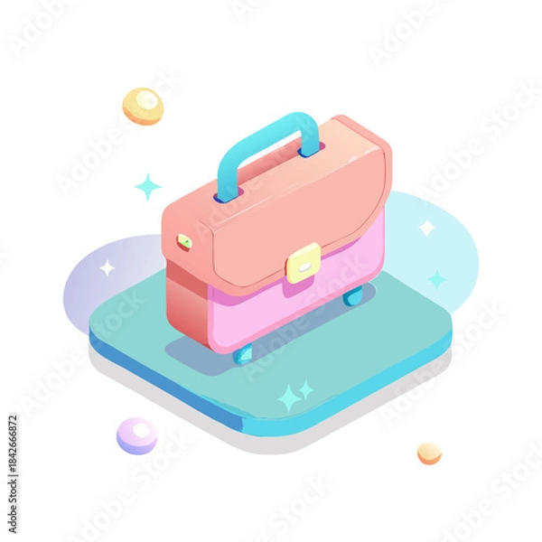 Obraz 3D Soft Briefcase Business Icon