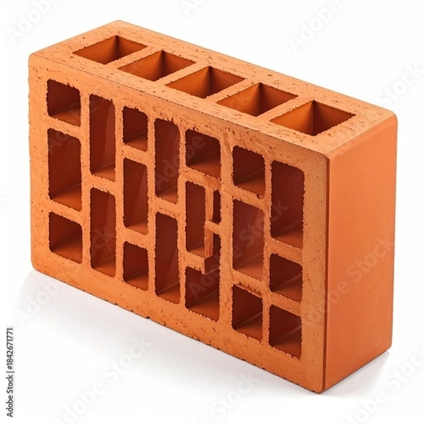 Obraz Perforated orange brick; rectangular holes structure