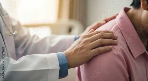 Obraz Doctor providing comfort and support to patient