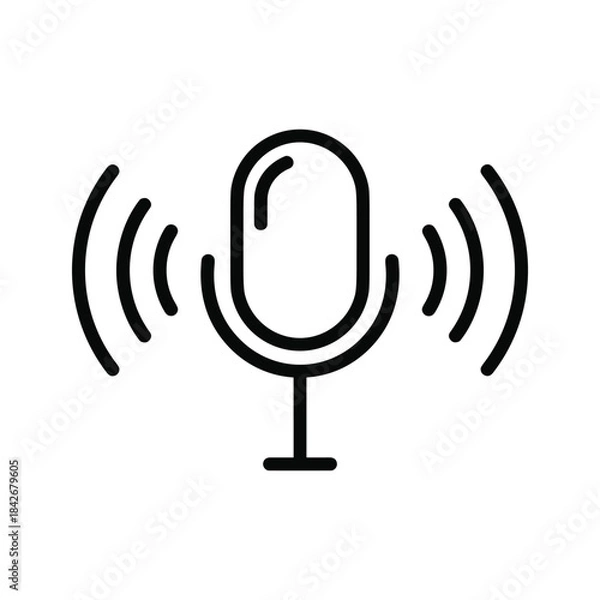 Fototapeta Microphone icon representing voice and sound