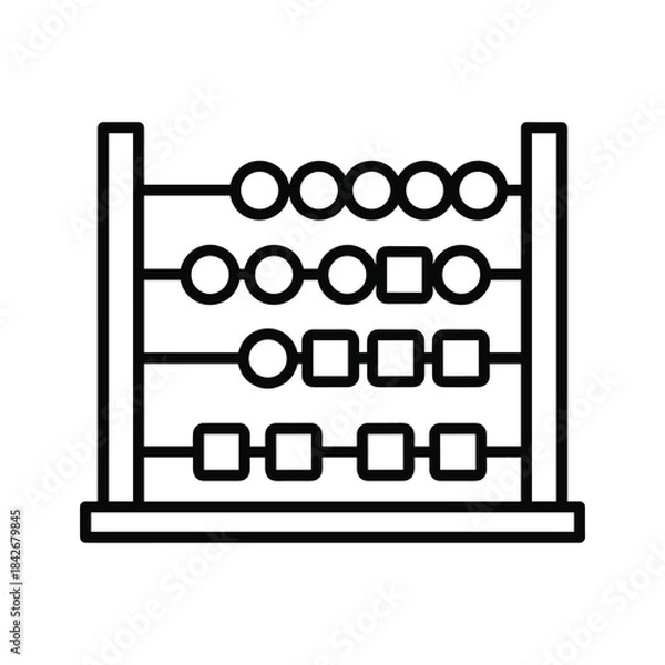 Fototapeta Simple abacus illustration with beads and counters